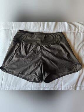 Ethos Athletic Running Shorts Women’s Large Olive Green Built-In Liner Zip Pocke